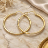 Oro Laminado Large Hoop, Gold Filled Style with White Micro Pave, Polished, Golden Finish, 02.156.0460.50