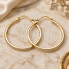 Oro Laminado Medium Hoop, Gold Filled Style with White Micro Pave, Polished, Golden Finish, 02.156.0461.40