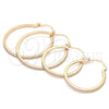 Oro Laminado Medium Hoop, Gold Filled Style with White Micro Pave, Polished, Golden Finish, 02.156.0461.40