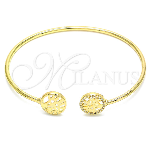 Gold Filled Jewelry — Individual Bangle Tree Design with White Micro Pave — main product view — SKU 134843 | Oro Laminado joyería — Individual Bangle Tree diseño with blanco Micro Pave — SKU 134843