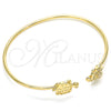 Oro Laminado Individual Bangle, Gold Filled Style Turtle Design, with White Micro Pave, Polished, Golden Finish, 07.156.0067 (02 MM Thickness, One size fits all)