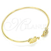 Oro Laminado Individual Bangle, Gold Filled Style Turtle Design, with Multicolor Micro Pave, Polished, Golden Finish, 07.156.0067.1 (02 MM Thickness, One size fits all)