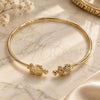 Oro Laminado Individual Bangle, Gold Filled Style Turtle Design, with Multicolor Micro Pave, Polished, Golden Finish, 07.156.0067.1 (02 MM Thickness, One size fits all)