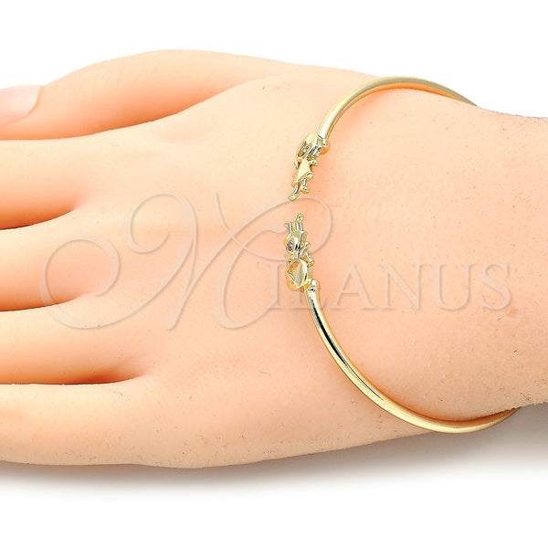 Gold Filled Jewelry — Individual Bangle Little Girl Design with White Micro — alternate product view — SKU 134847 | Oro Laminado joyería — Individual Bangle Little Girl diseño with blanco Micro — SKU 134847
