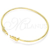 Oro Laminado Individual Bangle, Gold Filled Style Little Girl Design, with White Micro Pave, Polished, Golden Finish, 07.156.0068 (02 MM Thickness, One size fits all)