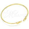 Oro Laminado Individual Bangle, Gold Filled Style Little Girl Design, with White Micro Pave, Polished, Golden Finish, 07.156.0068 (02 MM Thickness, One size fits all)
