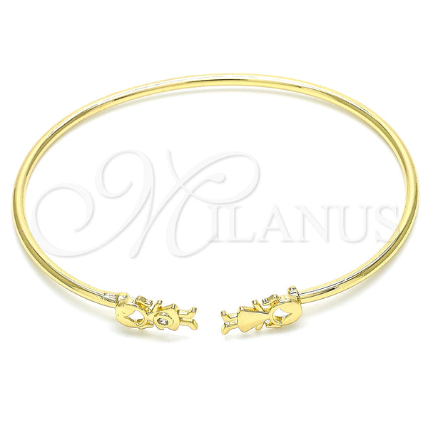 Gold Filled Jewelry — Individual Bangle Little Girl Design with White Micro — main product view — SKU 134847 | Oro Laminado joyería — Individual Bangle Little Girl diseño with blanco Micro — SKU 134847