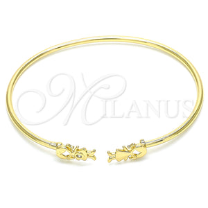 Gold Filled Jewelry — Individual Bangle Little Girl Design with White Micro — main product view — SKU 134847 | Oro Laminado joyería — Individual Bangle Little Girl diseño with blanco Micro — SKU 134847