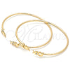 Oro Laminado Individual Bangle, Gold Filled Style Little Girl Design, with White Micro Pave, Polished, Golden Finish, 07.156.0068 (02 MM Thickness, One size fits all)