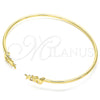 Oro Laminado Individual Bangle, Gold Filled Style Little Girl Design, with Pink Micro Pave, Polished, Golden Finish, 07.156.0068.1 (02 MM Thickness, One size fits all)