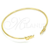 Oro Laminado Individual Bangle, Gold Filled Style Little Girl Design, with Pink Micro Pave, Polished, Golden Finish, 07.156.0068.1 (02 MM Thickness, One size fits all)
