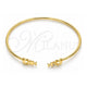 Oro Laminado Individual Bangle, Gold Filled Style Little Girl Design, with Pink Micro Pave, Polished, Golden Finish, 07.156.0068.1 (02 MM Thickness, One size fits all)