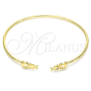 Gold Filled Jewelry — Individual Bangle Little Girl Design with Pink Micro — main product view — SKU 134848 | Oro Laminado joyería — Individual Bangle Little Girl diseño with Pink Micro — SKU 134848