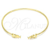 Oro Laminado Individual Bangle, Gold Filled Style Little Girl Design, with Pink Micro Pave, Polished, Golden Finish, 07.156.0068.1 (02 MM Thickness, One size fits all)