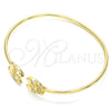 Oro Laminado Fancy Bracelet, Gold Filled Style Owl Design, with White Micro Pave, Polished, Golden Finish, 07.156.0069 (02 MM Thickness, 58 Inches Length)