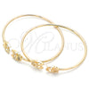 Oro Laminado Fancy Bracelet, Gold Filled Style Owl Design, with White Micro Pave, Polished, Golden Finish, 07.156.0069 (02 MM Thickness, 58 Inches Length)