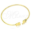 Oro Laminado Individual Bangle, Gold Filled Style Elephant Design, with Multicolor Micro Pave, Polished, Golden Finish, 07.156.0070.1 (02 MM Thickness, One size fits all)