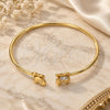 Oro Laminado Individual Bangle, Gold Filled Style Butterfly Design, with White Micro Pave, Polished, Golden Finish, 07.156.0071 (02 MM Thickness, One size fits all)