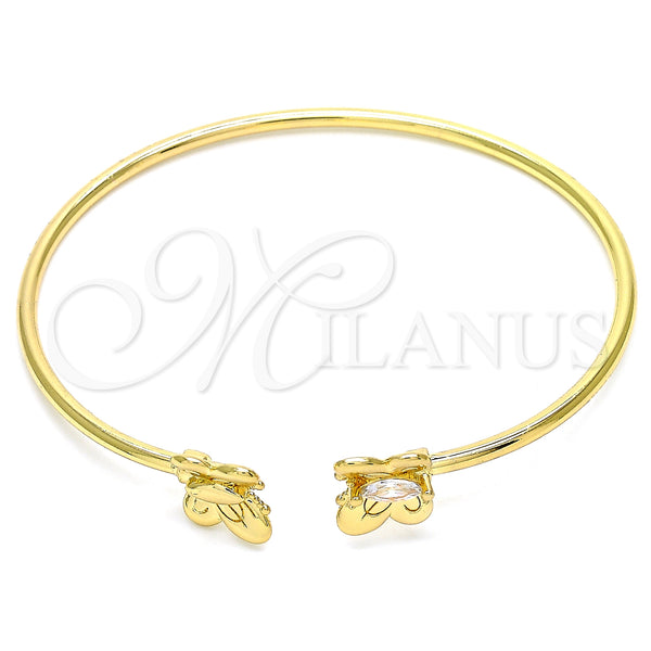 Gold Filled Jewelry — Individual Bangle Butterfly Design with White Micro Pave — main product view — SKU 134853 | Oro Laminado joyería — Individual Bangle Butterfly diseño with blanco Micro Pave — SKU 134853