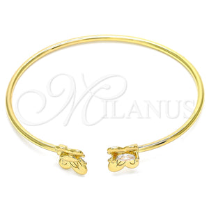 Gold Filled Jewelry — Individual Bangle Butterfly Design with White Micro Pave — main product view — SKU 134853 | Oro Laminado joyería — Individual Bangle Butterfly diseño with blanco Micro Pave — SKU 134853