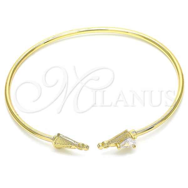Gold Filled Jewelry — Individual Bangle Altagracia and Teardrop Design with White — main product view — SKU 134854 | Oro Laminado joyería — Individual Bangle Altagracia and Teardrop diseño with blanco — SKU 134854