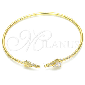 Gold Filled Jewelry — Individual Bangle Altagracia and Teardrop Design with White — main product view — SKU 134854 | Oro Laminado joyería — Individual Bangle Altagracia and Teardrop diseño with blanco — SKU 134854