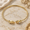 Oro Laminado Individual Bangle, Gold Filled Style Elephant Design, with White Micro Pave, Polished, Golden Finish, 07.156.0073 (02 MM Thickness, One size fits all)