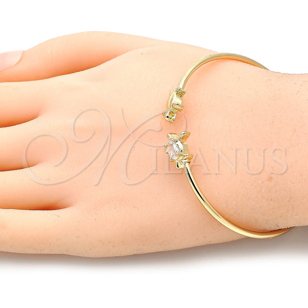 Gold Filled Jewelry — Individual Bangle Turtle Design with White Micro Pave — alternate product view — SKU 134856 | Oro Laminado joyería — Individual Bangle Turtle diseño with blanco Micro Pave — SKU 134856