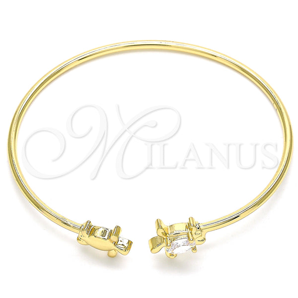 Gold Filled Jewelry — Individual Bangle Turtle Design with White Micro Pave — main product view — SKU 134856 | Oro Laminado joyería — Individual Bangle Turtle diseño with blanco Micro Pave — SKU 134856