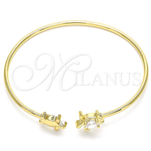 Gold Filled Jewelry — Individual Bangle Turtle Design with White Micro Pave — main product view — SKU 134856 | Oro Laminado joyería — Individual Bangle Turtle diseño with blanco Micro Pave — SKU 134856