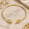 Oro Laminado Individual Bangle, Gold Filled Style Owl Design, with White Micro Pave, Polished, Golden Finish, 07.156.0075 (02 MM Thickness, One size fits all)