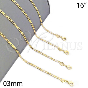 Gold Filled Necklace — Basic Necklace Figaro Design Polished 04.32. 03 MM — main product view — SKU 134866 | Oro Laminado collar — básico Necklace Figaro diseño pulido 04.32. 03 MM — SKU 134866
