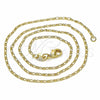 Oro Laminado Basic Necklace, Gold Filled Style Figaro Design, Polished, Golden Finish, 04.32.0015.16 (01 MM Thickness, 16 Inches Length)