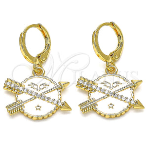 Gold Filled Ring — Dangle Earring Star Design with White Micro Pave — main product view — SKU 134902 | Oro Laminado anillo — Dangle Earring estrella diseño with blanco Micro Pave — SKU 134902