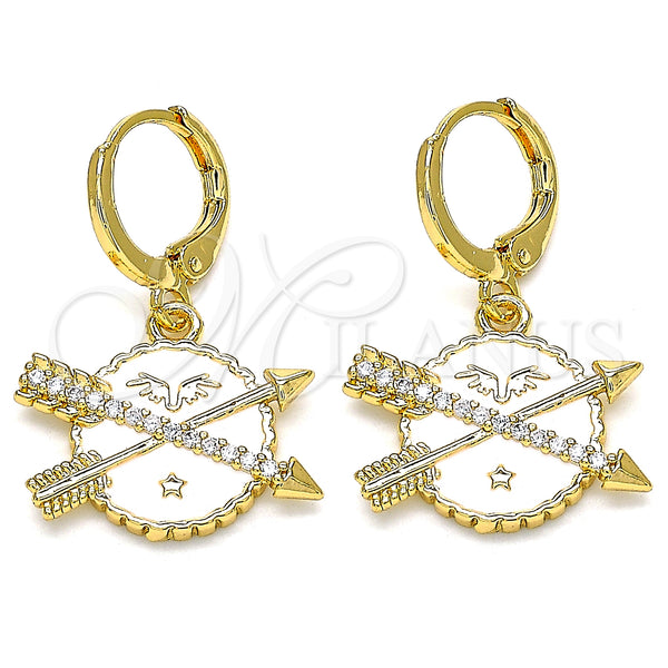 Gold Filled Ring — Dangle Earring Star Design with White Micro Pave — main product view — SKU 134902 | Oro Laminado anillo — Dangle Earring estrella diseño with blanco Micro Pave — SKU 134902