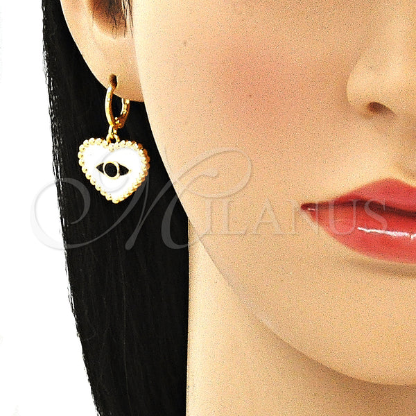 Gold Filled Ring — Dangle Earring Heart and Evil Eye Design with — alternate product view — SKU 134911 | Oro Laminado anillo — Dangle Earring corazón and Evil Eye diseño with — SKU 134911