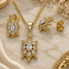 Oro Laminado Earring and Pendant Adult Set, Gold Filled Style Turtle Design, with White Cubic Zirconia, Polished, Golden Finish, 10.210.0154