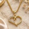 Oro Laminado Pendant Necklace, Gold Filled Style Heart Design, with White Micro Pave, Polished, Golden Finish, 04.342.0027.20 (02 MM Thickness, 20 Inches Length)