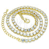 Oro Laminado Fancy Necklace, Gold Filled Style with White Cubic Zirconia, Polished, Golden Finish, 04.372.0001.18 (05 MM Thickness, 18 Inches Length)