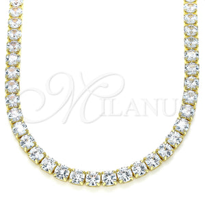 Gold Filled Necklace — Fancy Necklace with White Cubic Zirconia Polished 04. — main product view — SKU 135001 | Oro Laminado collar — elegante Necklace with blanco Cubic Zirconia pulido 04. — SKU 135001