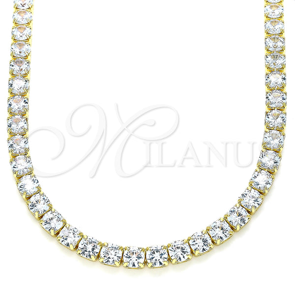 Gold Filled Necklace — Fancy Necklace with White Cubic Zirconia Polished 04. — main product view — SKU 135001 | Oro Laminado collar — elegante Necklace with blanco Cubic Zirconia pulido 04. — SKU 135001