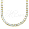 Oro Laminado Fancy Necklace, Gold Filled Style with White Cubic Zirconia, Polished, Golden Finish, 04.372.0001.18 (05 MM Thickness, 18 Inches Length)