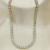 Oro Laminado Fancy Necklace, Gold Filled Style with White Cubic Zirconia, Polished, Golden Finish, 04.372.0001.24 (05 MM Thickness, 24 Inches Length)