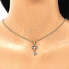 Oro Laminado Pendant Necklace, Gold Filled Style key Design, with Multicolor Micro Pave, Polished, Golden Finish, 04.344.0012.2.20 (02 MM Thickness, 20 Inches Length)