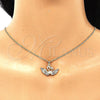 Oro Laminado Pendant Necklace, Gold Filled Style Swan Design, with Multicolor Micro Pave, Polished, Golden Finish, 04.344.0017.2.20 (02 MM Thickness, 20 Inches Length)