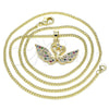 Oro Laminado Pendant Necklace, Gold Filled Style Swan Design, with Multicolor Micro Pave, Polished, Golden Finish, 04.344.0017.2.20 (02 MM Thickness, 20 Inches Length)