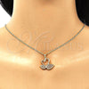 Oro Laminado Pendant Necklace, Gold Filled Style Swan Design, with Garnet Micro Pave, Polished, Golden Finish, 04.344.0019.1.20 (02 MM Thickness, 20 Inches Length)