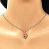 Oro Laminado Pendant Necklace, Gold Filled Style Dolphin Design, with Garnet Micro Pave, Polished, Golden Finish, 04.344.0020.1.20 (02 MM Thickness, 20 Inches Length)
