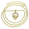 Oro Laminado Pendant Necklace, Gold Filled Style Dolphin Design, with Garnet Micro Pave, Polished, Golden Finish, 04.344.0020.1.20 (02 MM Thickness, 20 Inches Length)