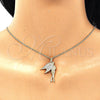Oro Laminado Pendant Necklace, Gold Filled Style Angel Design, with White Micro Pave, Polished, Golden Finish, 04.344.0021.20 (02 MM Thickness, 20 Inches Length)